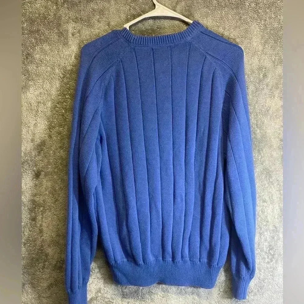 Geoffrey‎ Beene men’s blue cable knit sweater size M - Picture 5 of 7